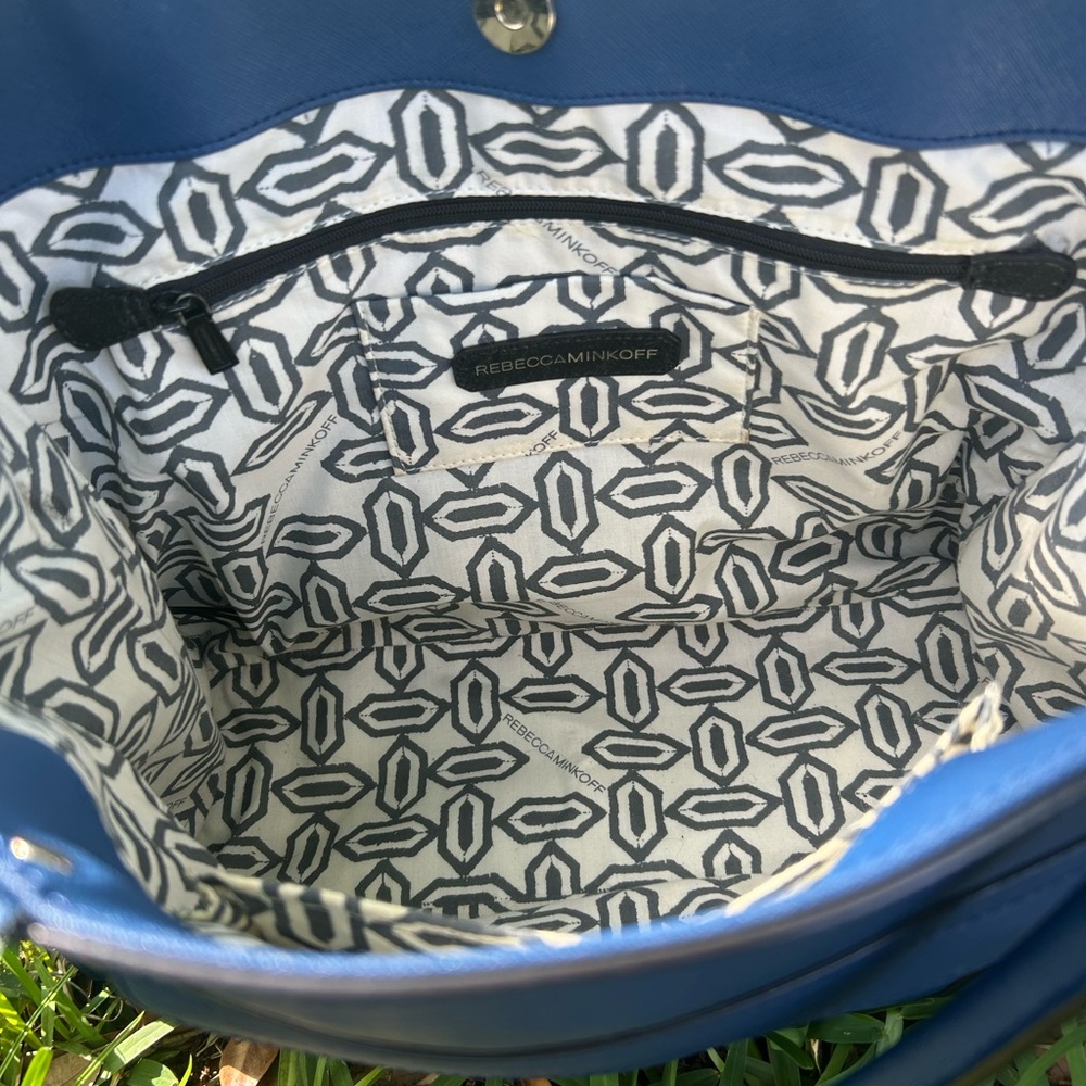 Rebecca Minkoff Blue Tote Bag with Scarf Accent - Picture 10 of 11